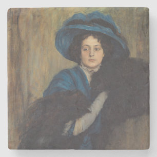 Portrait of a Lady in Blue (Raimundo de Madrazo) Stone Coaster