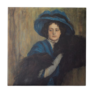 Portrait of a Lady in Blue (Raimundo de Madrazo) Tile