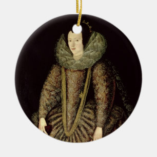 Portrait of a Lady in Elizabethan Dress Ceramic Tree Decoration