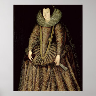 Portrait of a Lady in Elizabethan Dress Poster