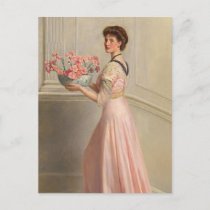 Portrait of a Lady in Pink   John Collier Postcard