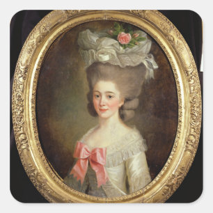 Portrait of a Lady (oil on canvas) Square Sticker