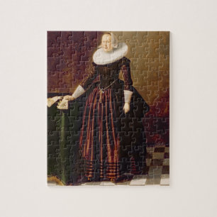 Portrait of a Lady (oil on panel) Jigsaw Puzzle
