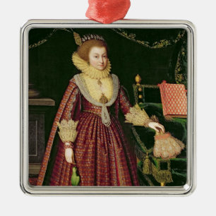 Portrait of a Lady, Possibly Elizabeth, Countess o Metal Tree Decoration