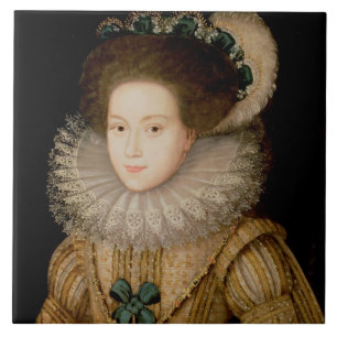 Portrait of a Lady, possibly Mary Queen of Scots ( Tile