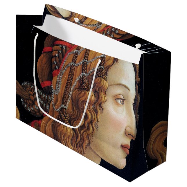 Portrait of a Lady, Sandro Botticelli Large Gift B Large Gift Bag (Front Angled)