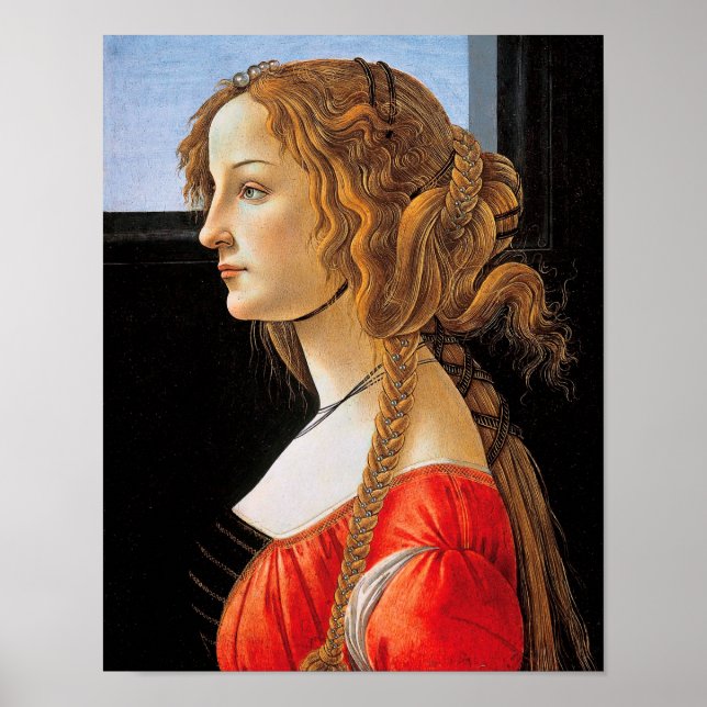 Portrait of a Lady, Sandro Botticelli Poster (Front)