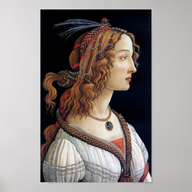 Portrait of a Lady, Sandro Botticelli Poster (Front)