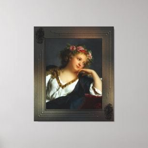 Portrait of a Lady Wearing A Floral Wreath Canvas Print