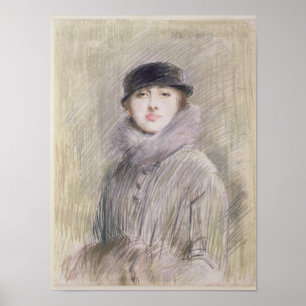 Portrait of a Lady with a Fur Collar and Muff Poster