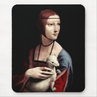 Portrait of a Lady with Ermine (a ferret) Mouse Mat