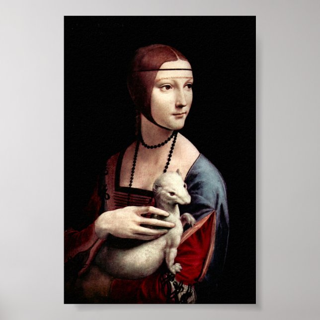 Portrait of a Lady with Ermine by Da Vinci Poster (Front)