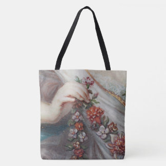 Portrait of a lady's hand close up detail tote bag