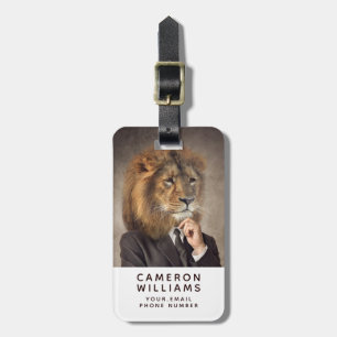 Portrait of A Lion Add Your Name Luggage Tag
