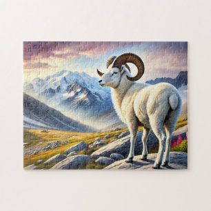Portrait of a Majestic Dall Ram Jigsaw Puzzle