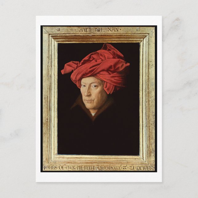 Portrait of a Man, 1433 (oil on oak) (see also 422 Postcard (Front)