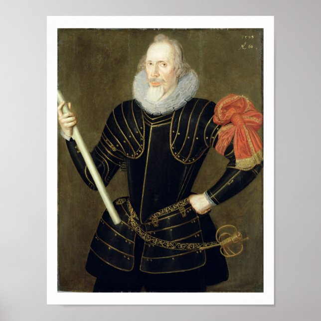 Portrait of a Man, 1593 (oil on panel) Poster (Front)