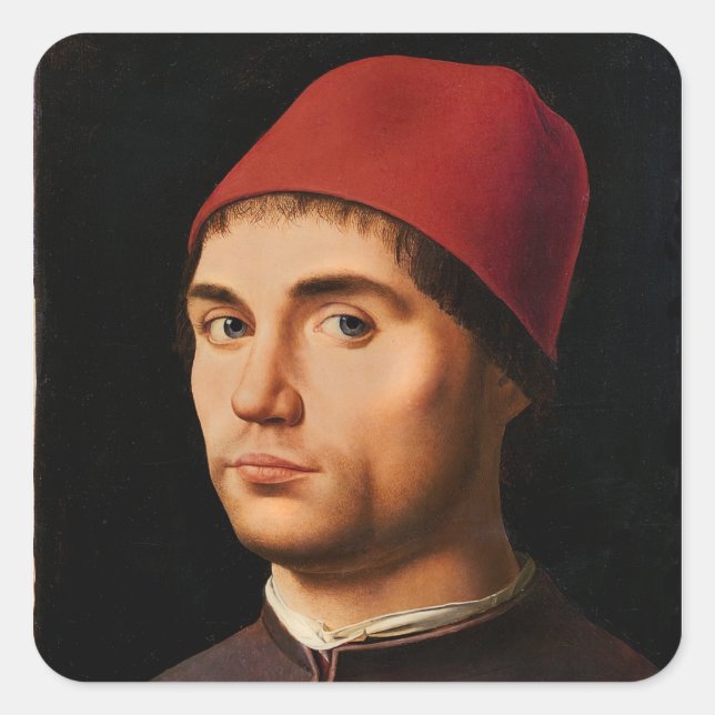 Portrait of a Man, c.1475 Square Sticker (Front)