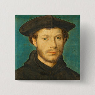 Portrait of a Man, c. 1536- 40 (oil on walnut) 15 Cm Square Badge