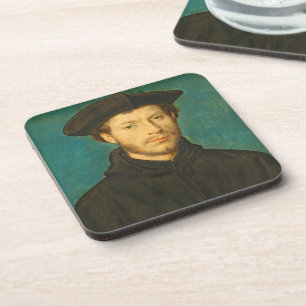 Portrait of a Man, c. 1536- 40 (oil on walnut) Coaster