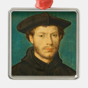 Portrait of a Man, c. 1536- 40 (oil on walnut) Metal Tree Decoration