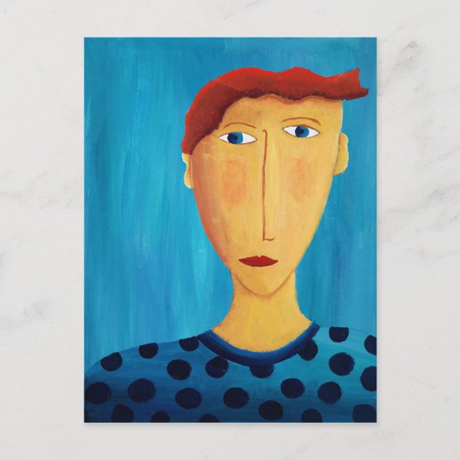 Portrait Of A Man Contemporary Art Painting Postcard (Front)