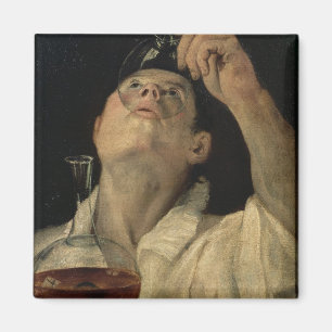 Portrait of a Man Drinking, c.1581-4 (oil on canva Magnet