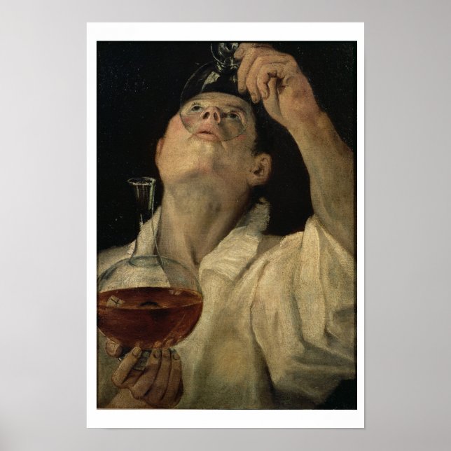 Portrait of a Man Drinking, c.1581-4 (oil on canva Poster (Front)