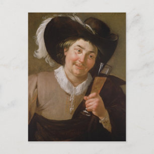 Portrait of a Man Holding a Wine Glass Postcard