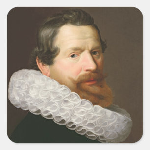 Portrait of a Man Wearing a Ruff Square Sticker