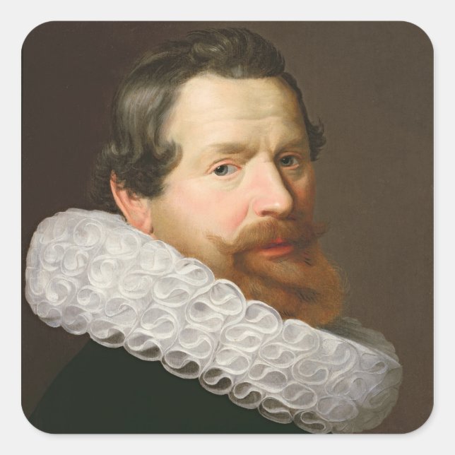 Portrait of a Man Wearing a Ruff Square Sticker (Front)