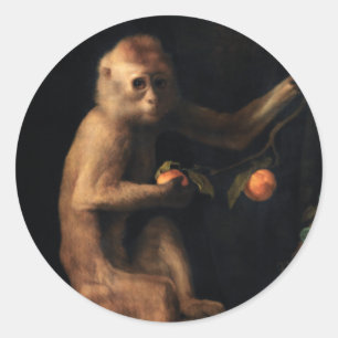 Portrait of a Monkey Classic Round Sticker