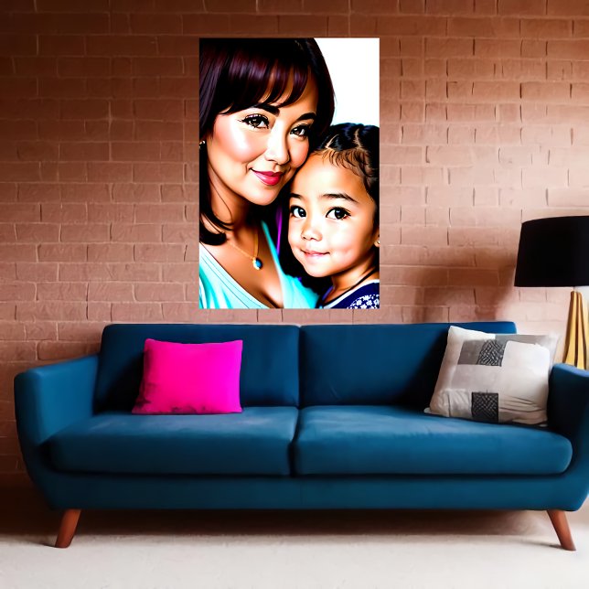 Portrait of a Mother and daughter | AI Art Poster (Creator Uploaded)