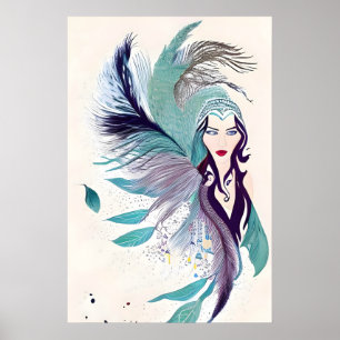 Portrait of a mystic woman poster