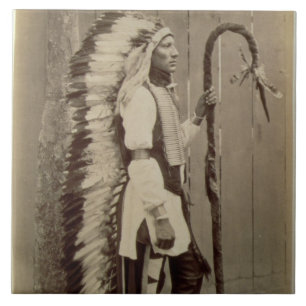 Portrait of a Native American from 'Buffalo Bill's Tile