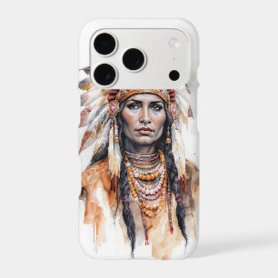 Portrait of a native American woman watercolor pai