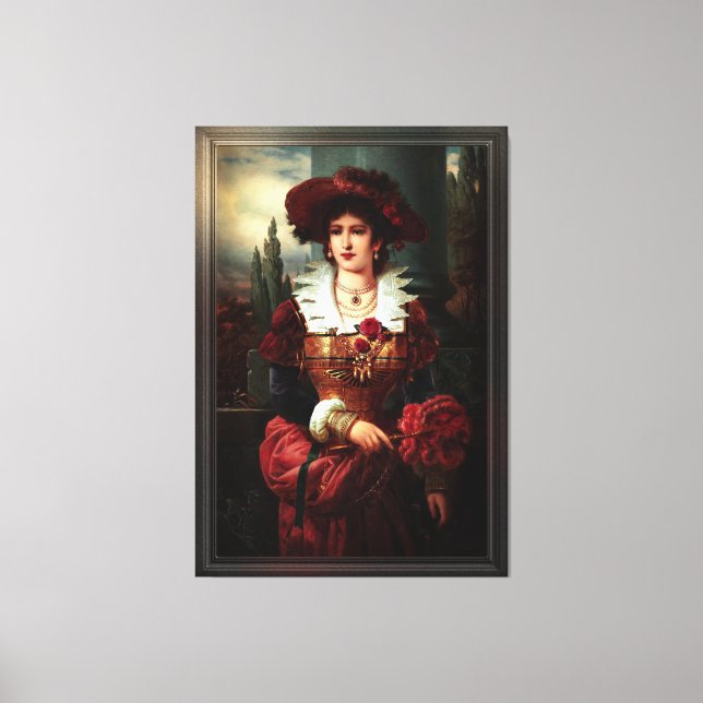 Portrait Of A Noble Lady by Franz Seraph Russ Canvas Print (Front)