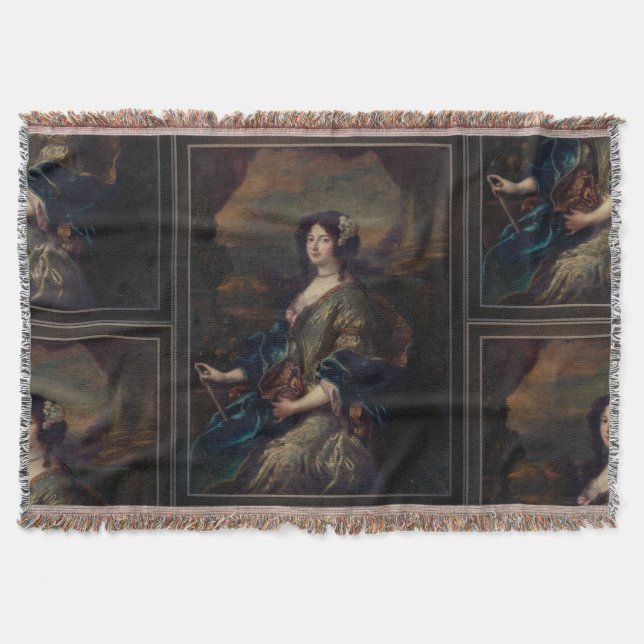 Portrait Of A Noble Lady by Pierre Mignard Throw Blanket (Front)