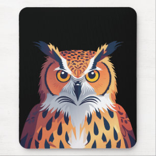 Portrait of a owl with big eyes mouse mat