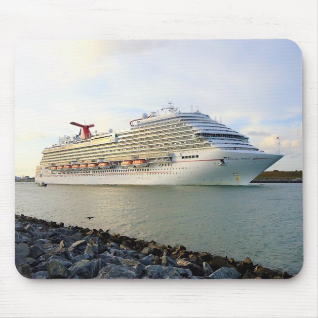 Portrait of a Passing Cruise Ship Mouse Mat (Front)