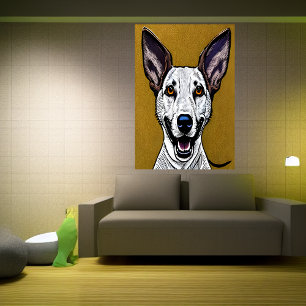 Portrait of a Pharaoh Hound   AI Art  Poster