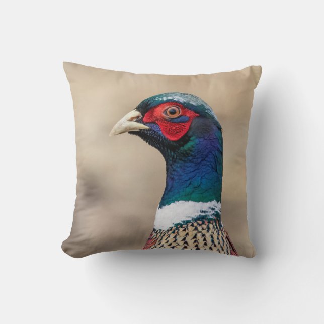 Portrait of a pheasant cushion (Front)
