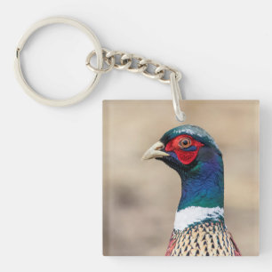 Portrait of a pheasant key ring