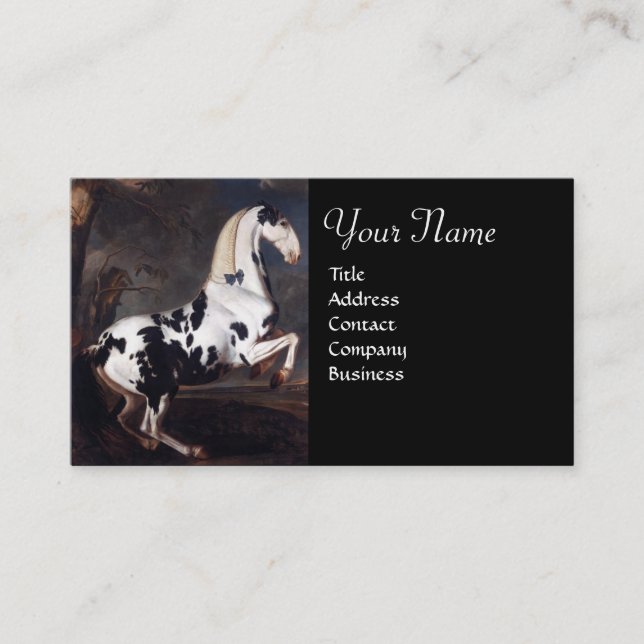 Portrait of a Piebald Monogram Business Card (Front)