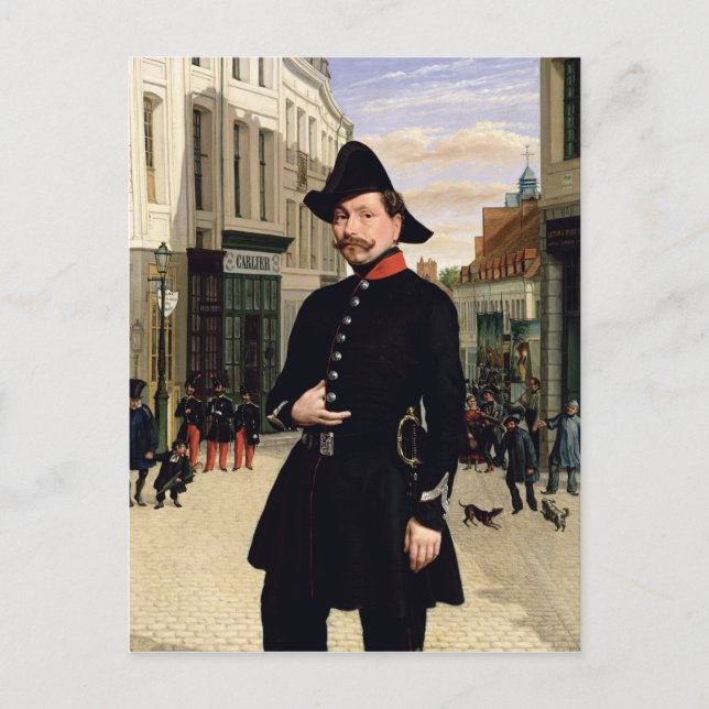 Portrait of a Police Officer in Douai in 1848 Postcard (Front)