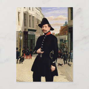 Portrait of a Police Officer in Douai in 1848 Postcard