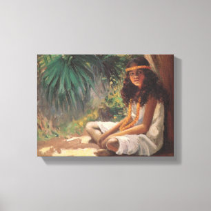 Portrait of a Polynesian Girl - Helen T. Dranga Canvas Print