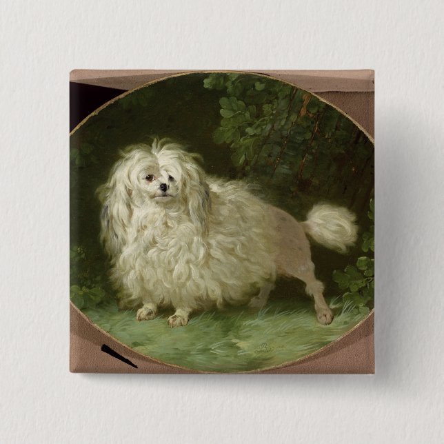 Portrait of a Poodle 15 Cm Square Badge (Front)