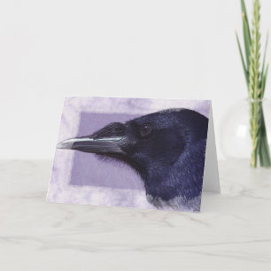Portrait of a Raven Corvid-lovers Art Design Card