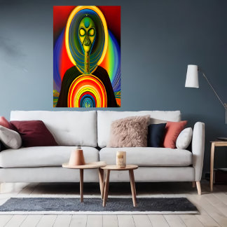 Portrait of a robot alien | AI Art Poster